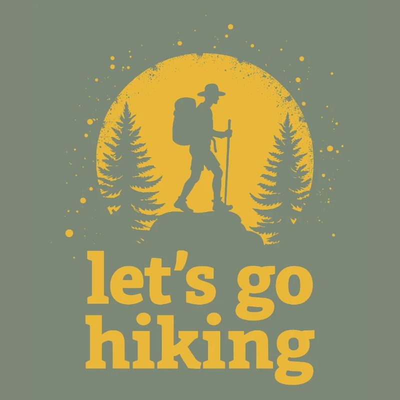 Let's go hiking Bergsteiger Wanderer Silhouette