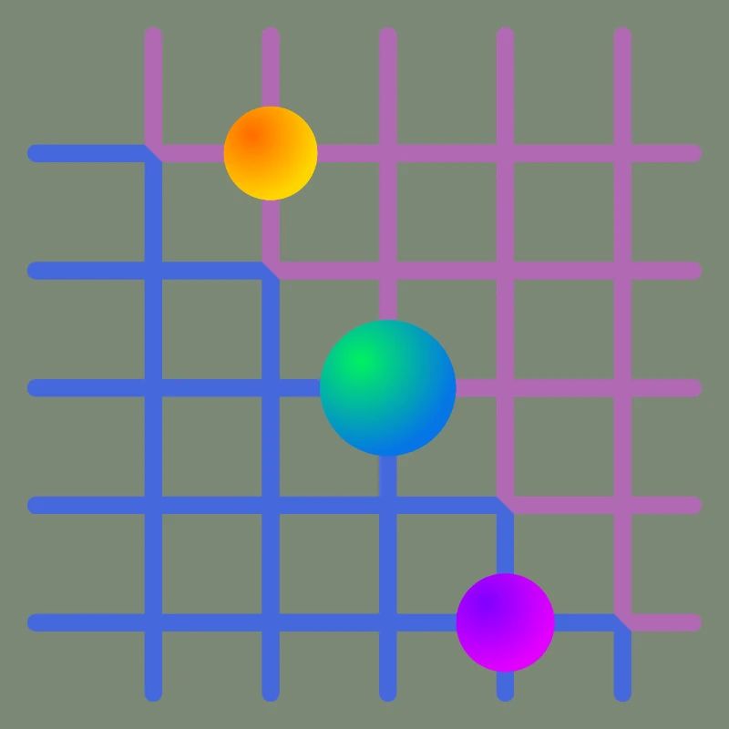 Gradientgitter mit Farbkugeln