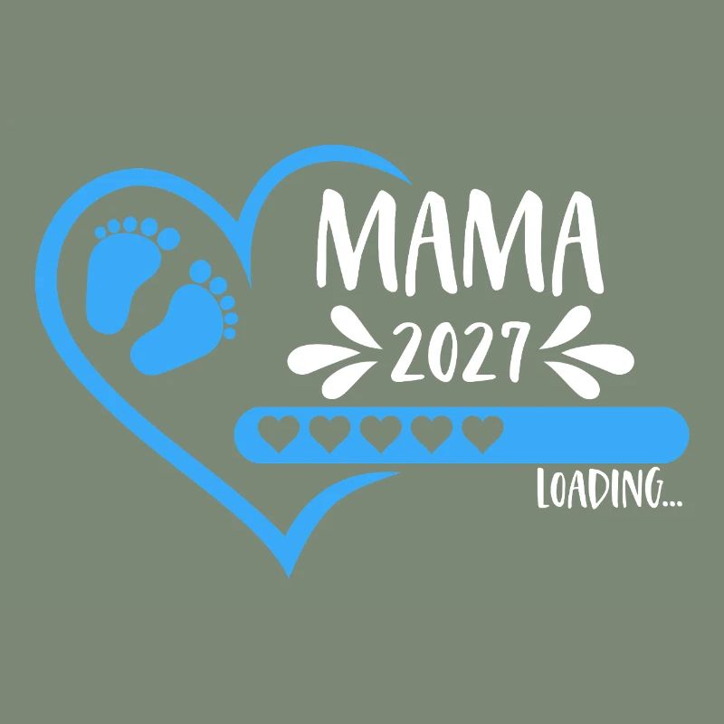 Mama 2027 loading Herz Version Junge blau