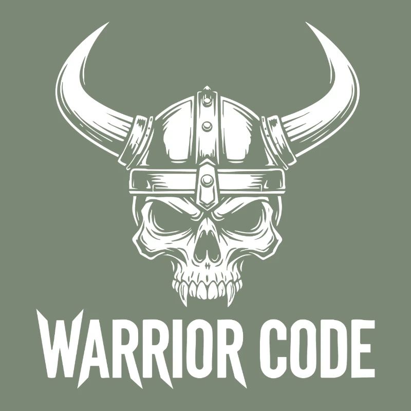 Kriegercode, Schädel, Wikinger, nordischer Hörnerhelm,