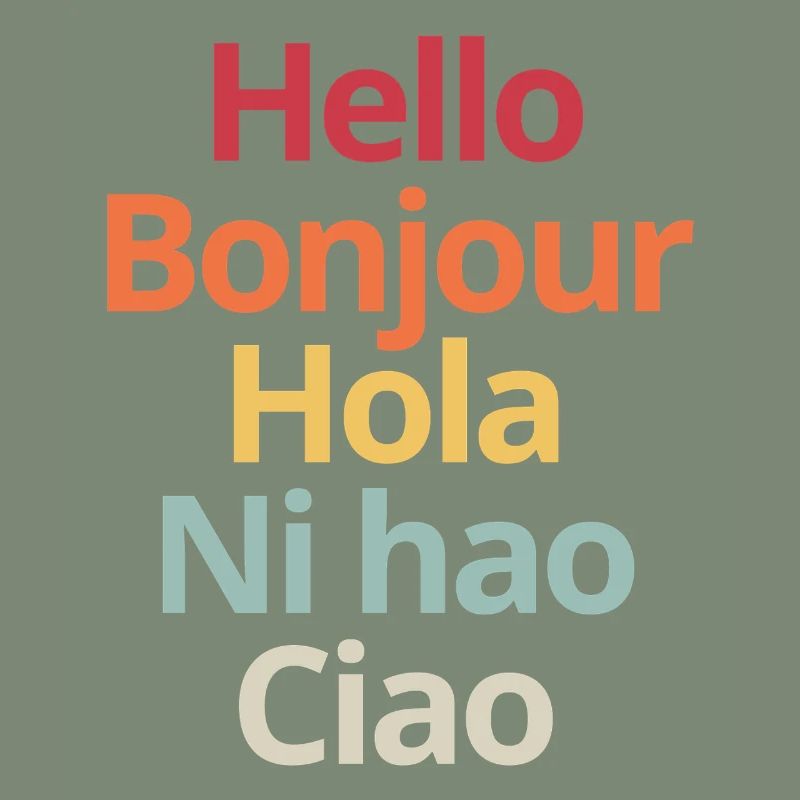 Hello in Different Languages Funny Linguistics Tee