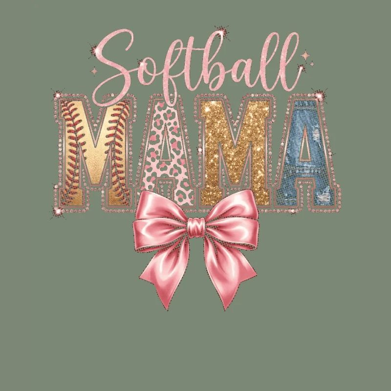 Softball Mama Coquette Léopard Bow