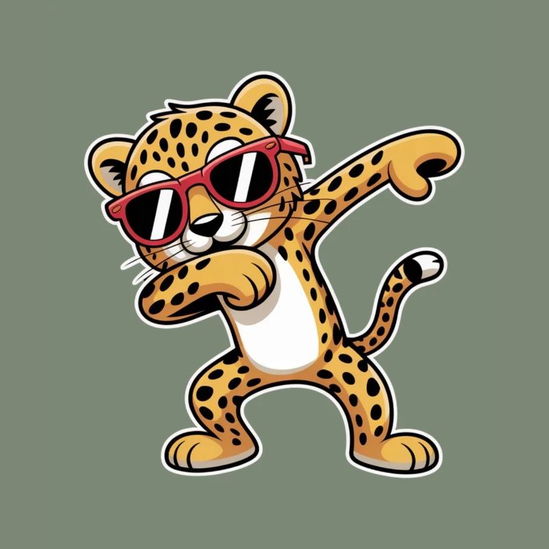 Leopard with sunglasses dance