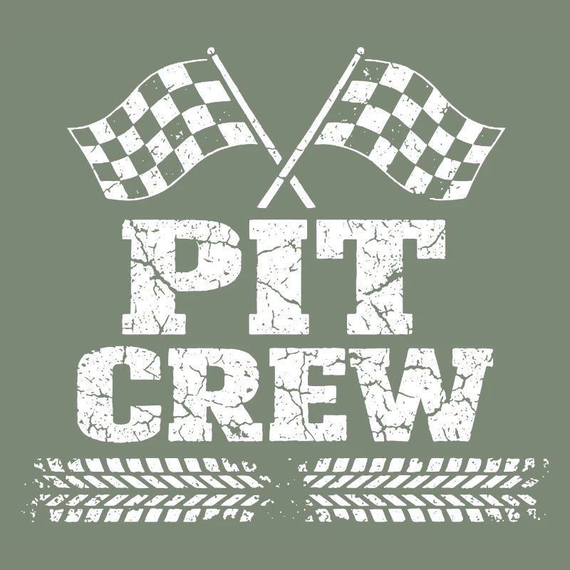 Pit Crew Équipe de Course Automobile Vintage