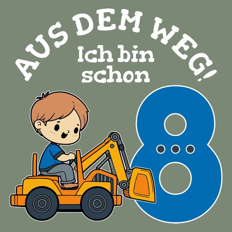8. Geburtstag Bagger Junge