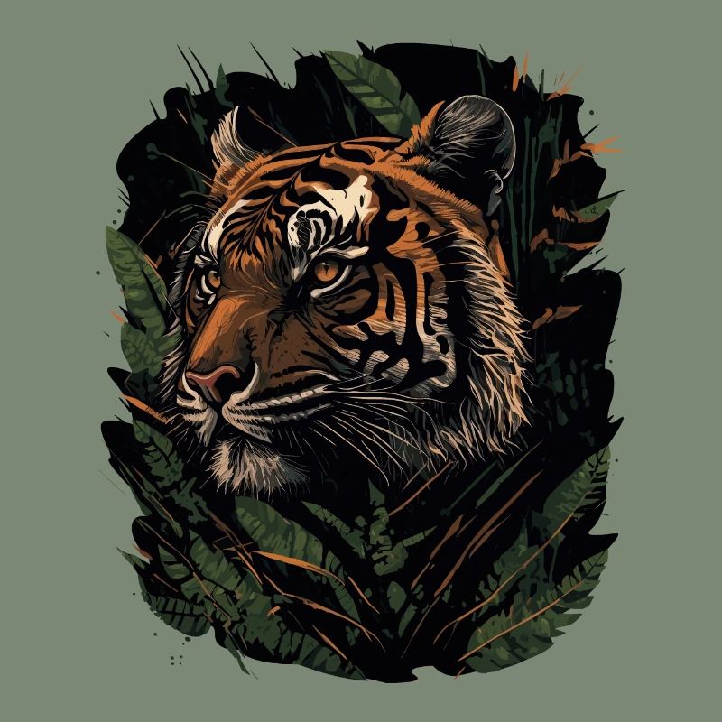 Tigre tapi dans la jungle