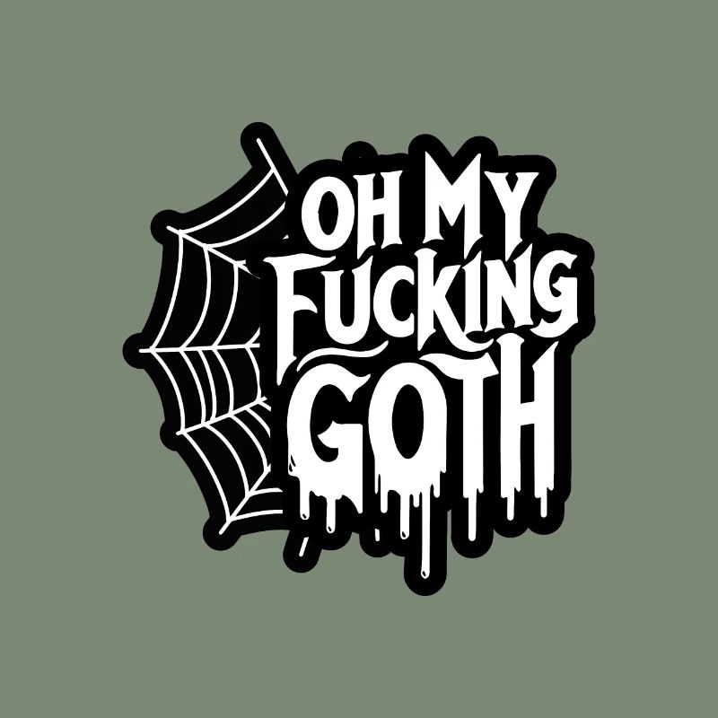 Edgy Gothic Slogan Tee - Bold Statement Spiderweb