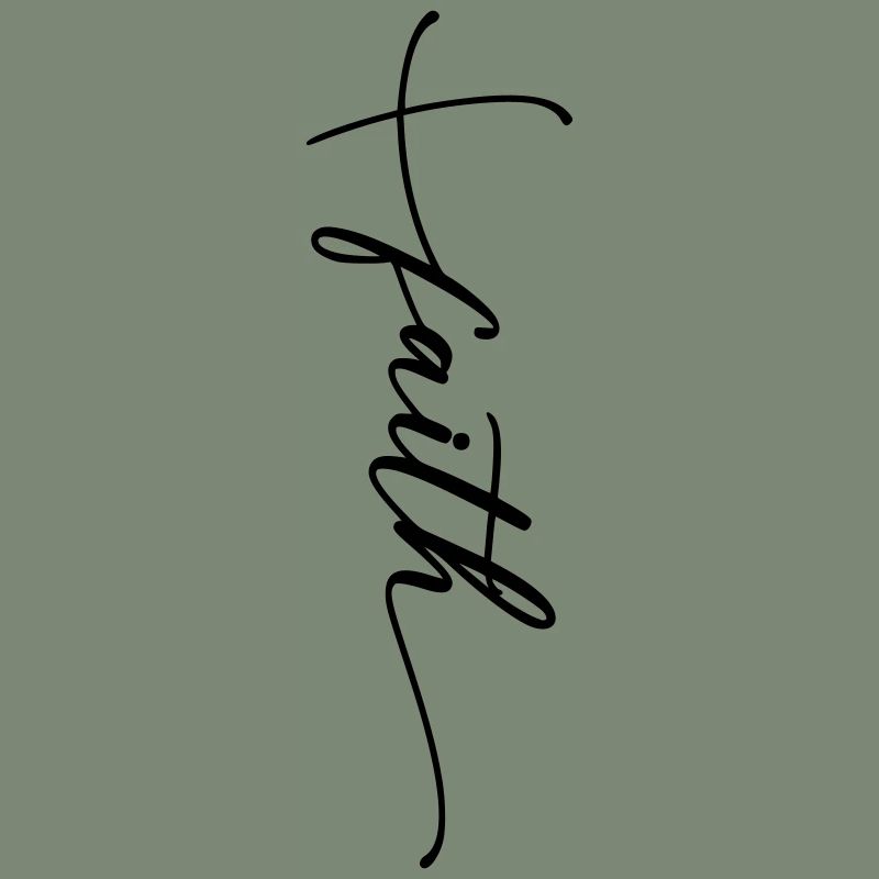 Croix de foi cursive