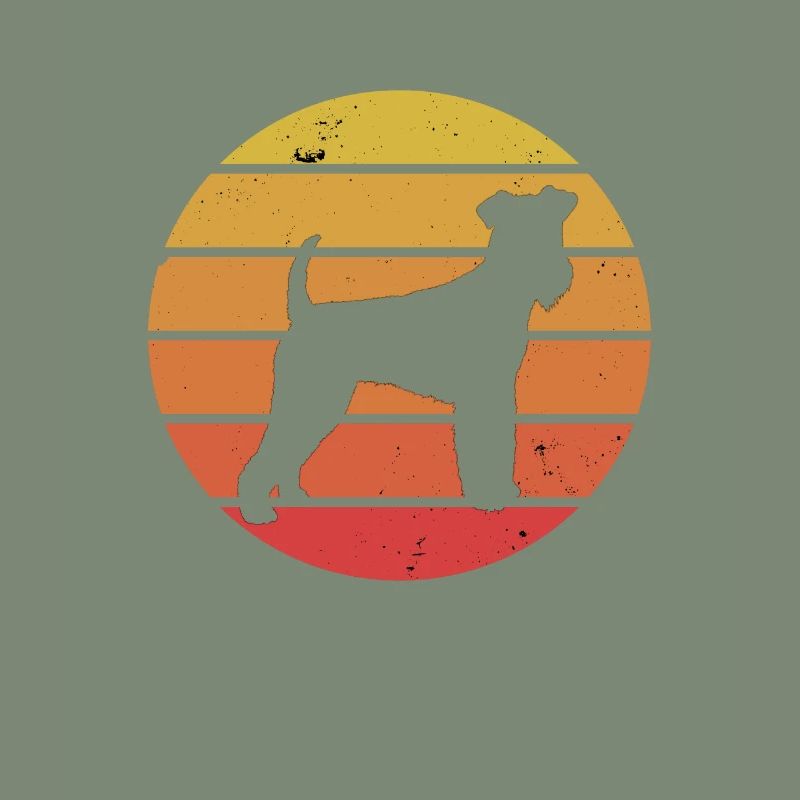 Airedale terrier Chien Vintage Retro Evolution