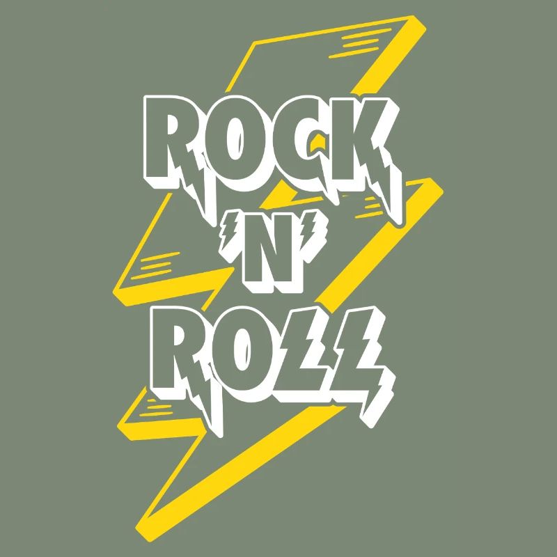 Logo texte rock’n’roll avec éclair