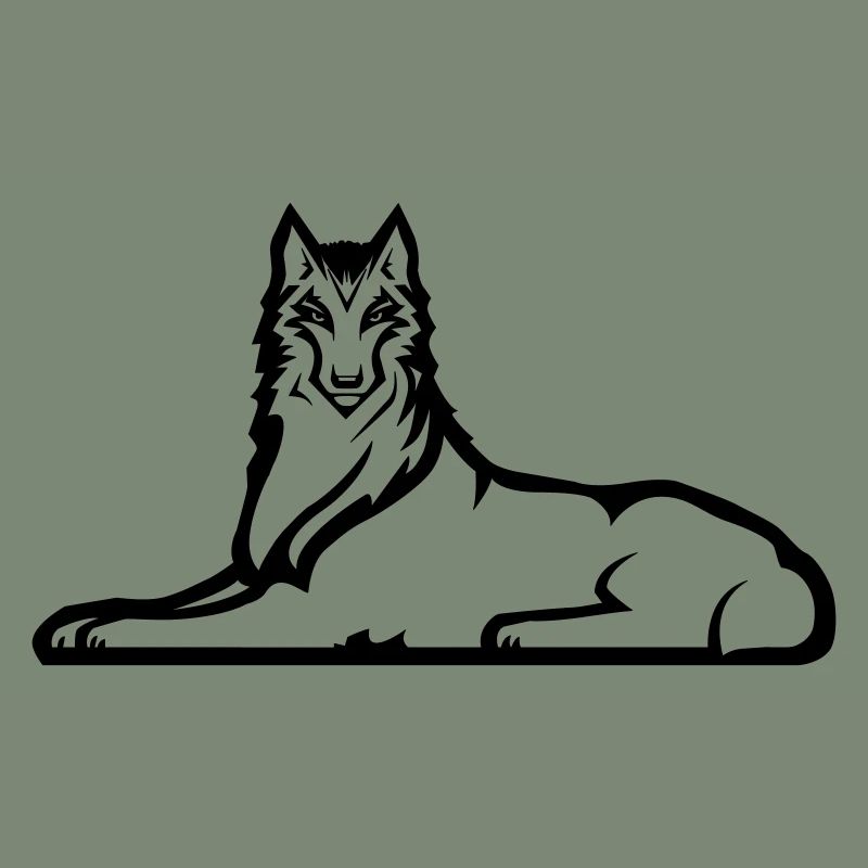 Einsamer tschetschenischer Wolf - eine schwarze Farbe