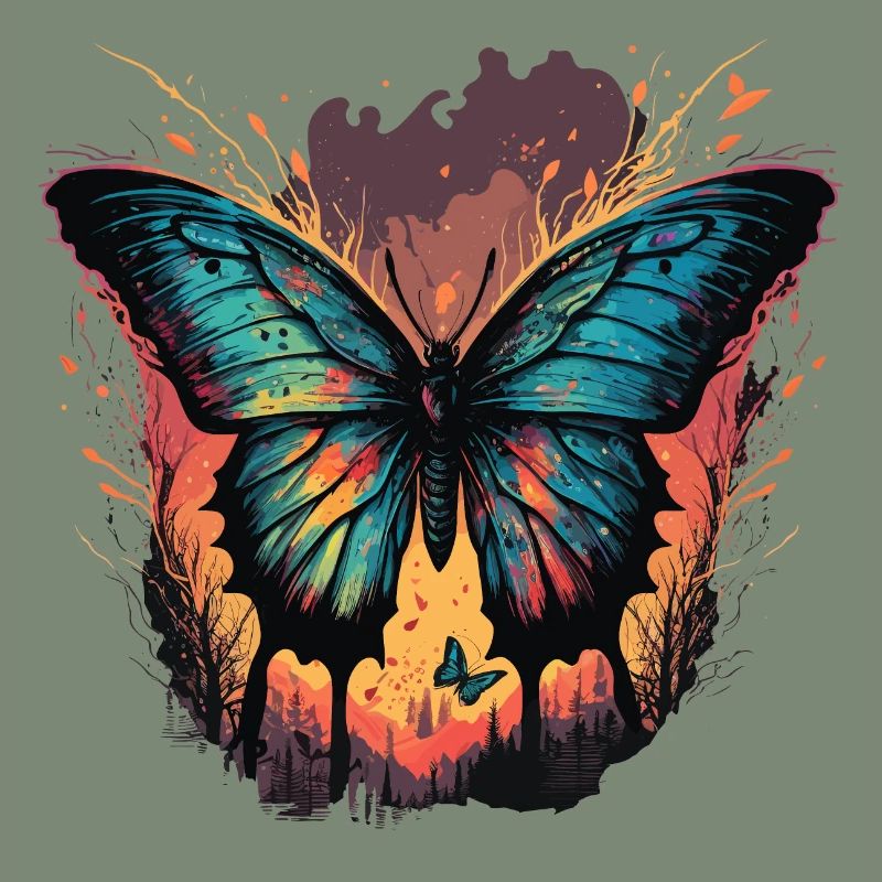 Coucher de soleil papillon
