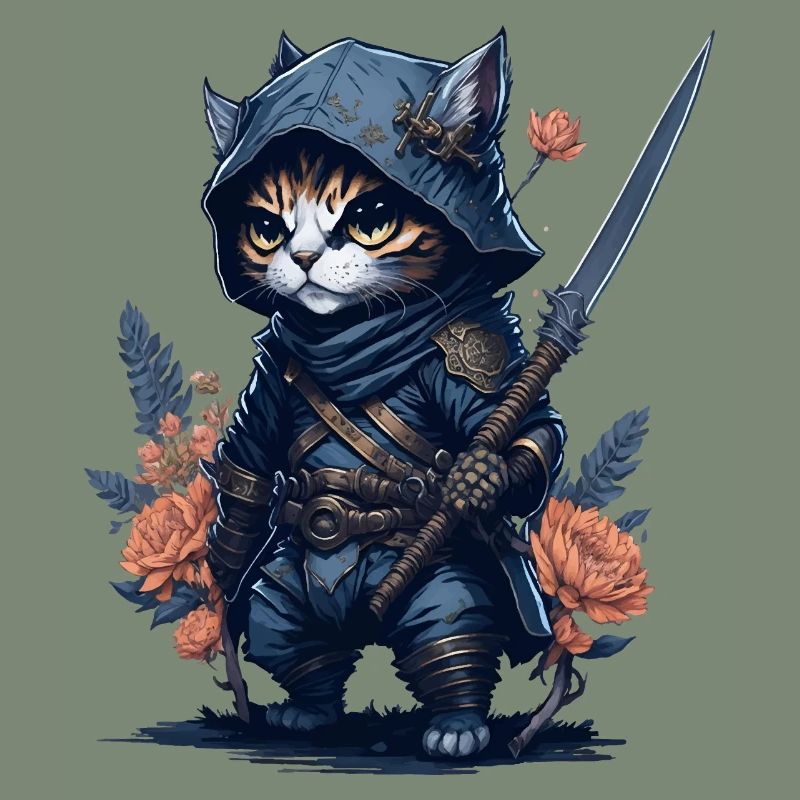 Préparez-vous à l’action avec le chat ninja
