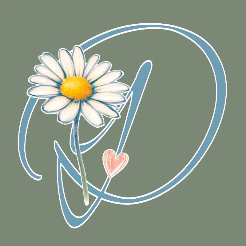 Buchstabe D Gänseblümchen Herz