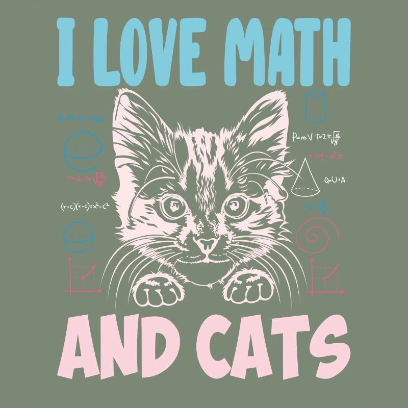 Math Kitty Cat J’adore Math et chats Professeur de mathématiques