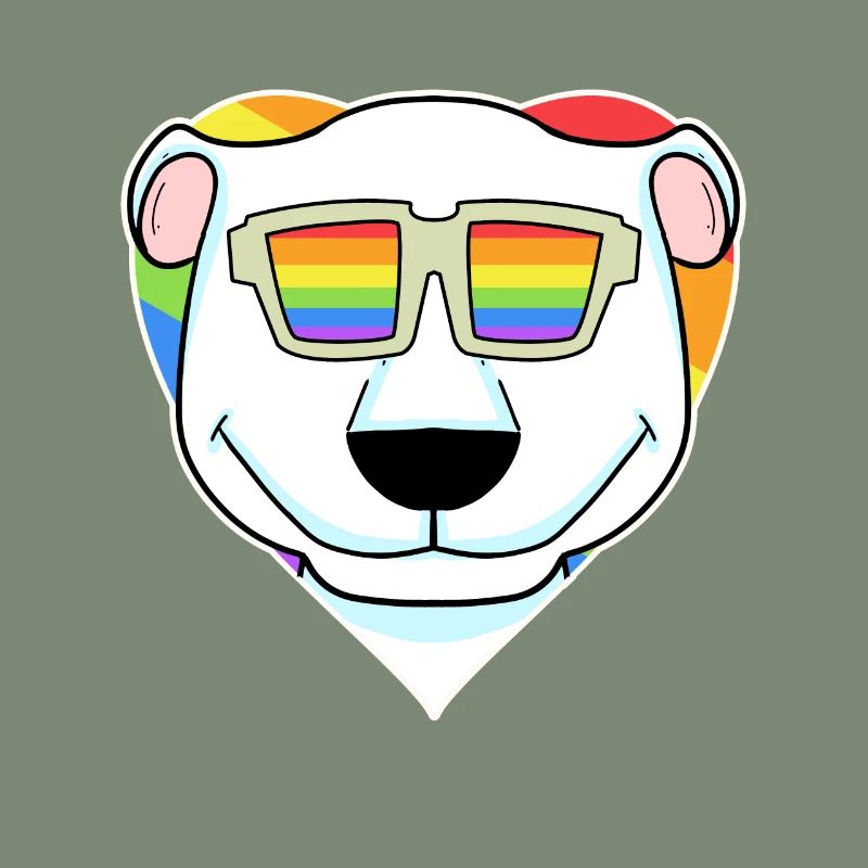 Regenbogen - Eisbär mit Brille