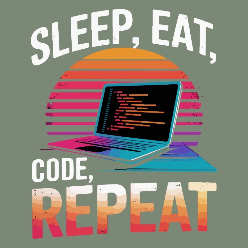 Schlaf Essen Code Wiederholen Geschenk Programmierer Entwickler
