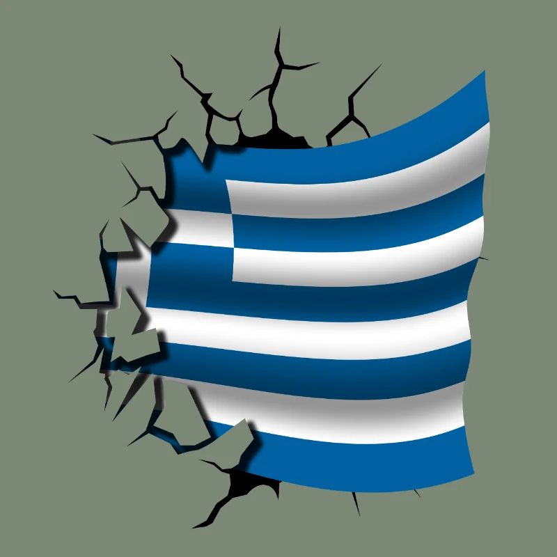 Drapeau de la Grèce - Grèce - Drapeau Broken Design