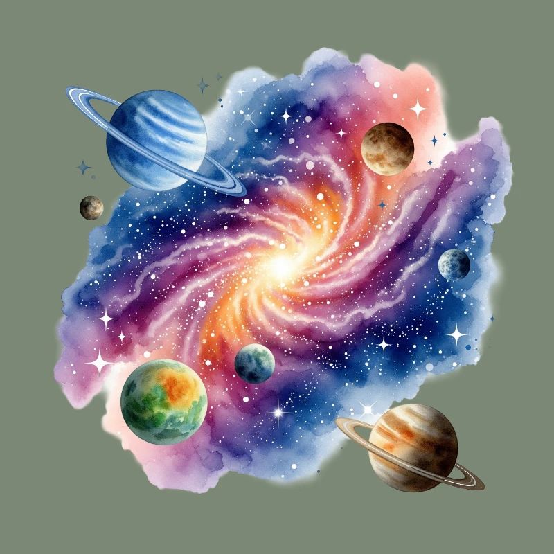 Galactic vortex with planetary constellations