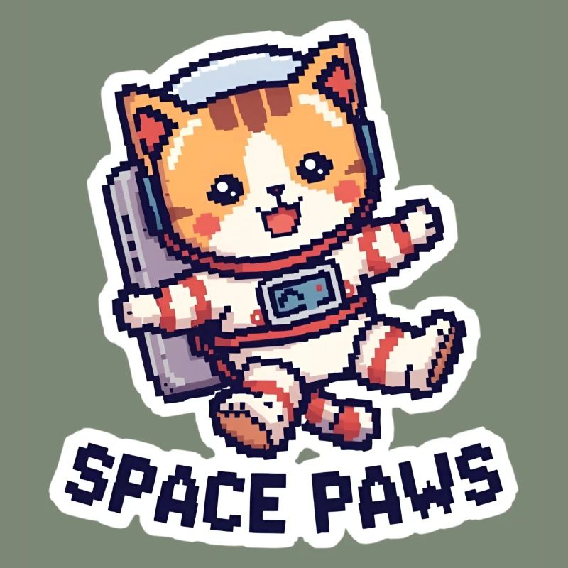 Space Paws – Chat pixel dans l’espace