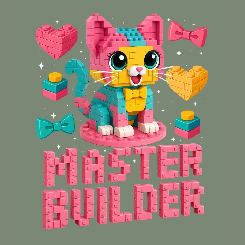 Maître constructeur créatif brique amoureux de la construction de blocs