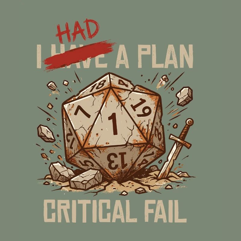 Critical Fail – I Had A Plan Cube Design