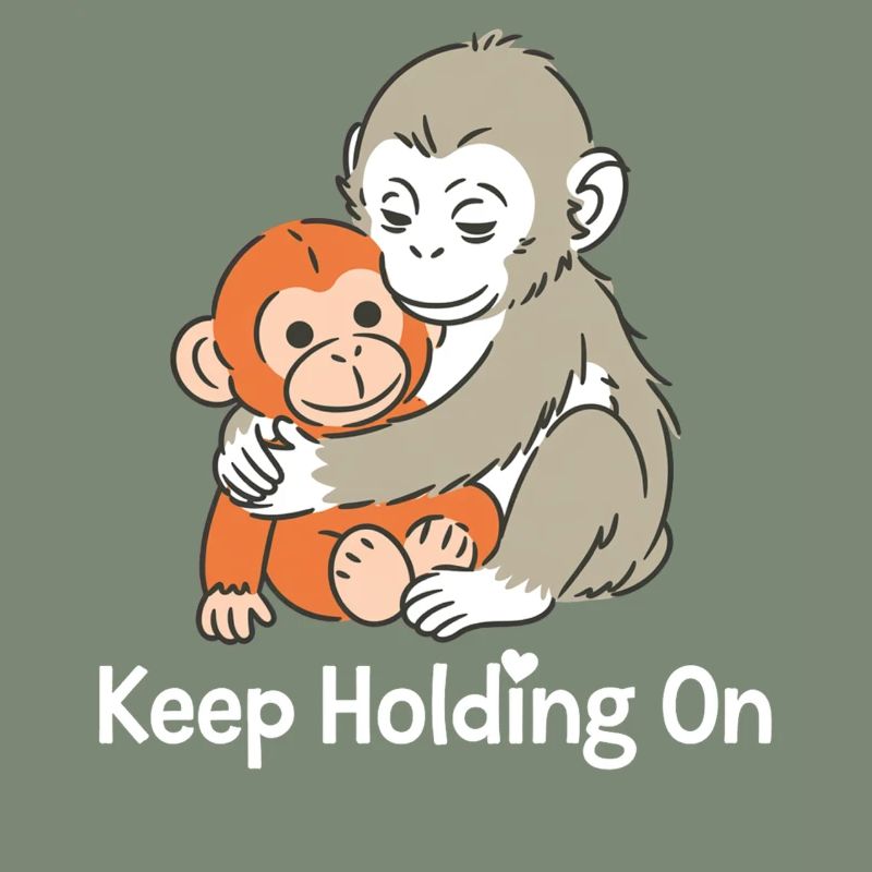Keep Holding On Monkey Hug