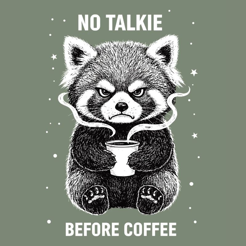 Pas de conversation devant le panda roux amateur de café