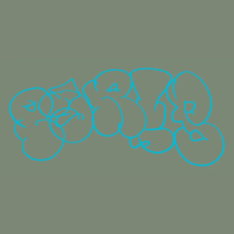 Blue bubble graffiti pattern in Paris style