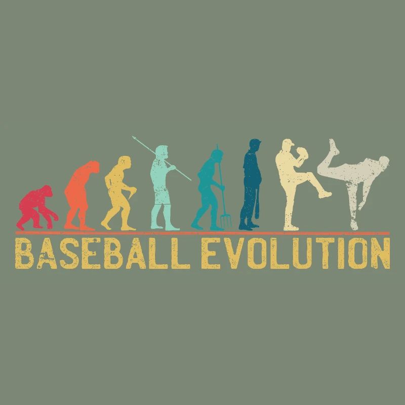 Baseball Evolution Illustration