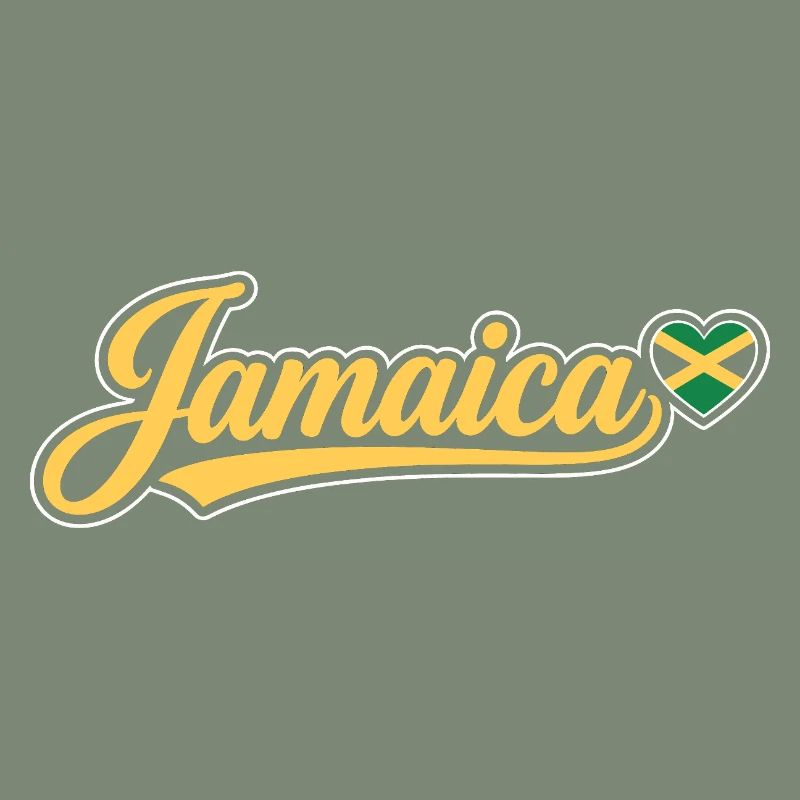 Script jamaïcain avec cœur de drapeau