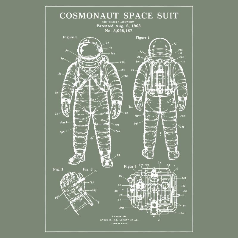 Plan de la combinaison spatiale du cosmonaute