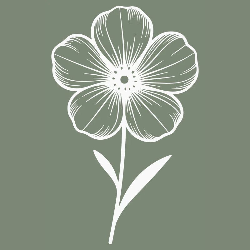 Fleur blanche graphique - variable de couleur