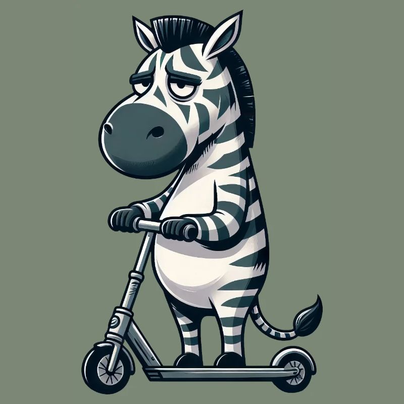 Mürrisches Zebra Roller Comic Rollerspaß
