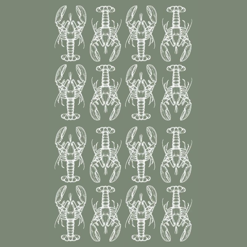 Lobster Glyph Repeating Pattern