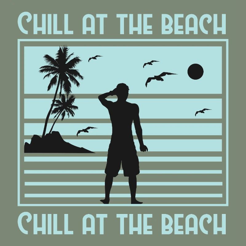 Conception de silhouette de plage décontractée