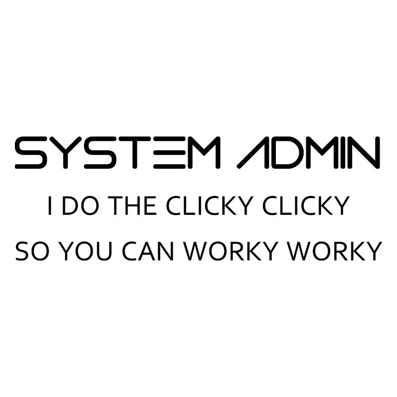 Systemadministratoren machen clicky clicky in schwarz