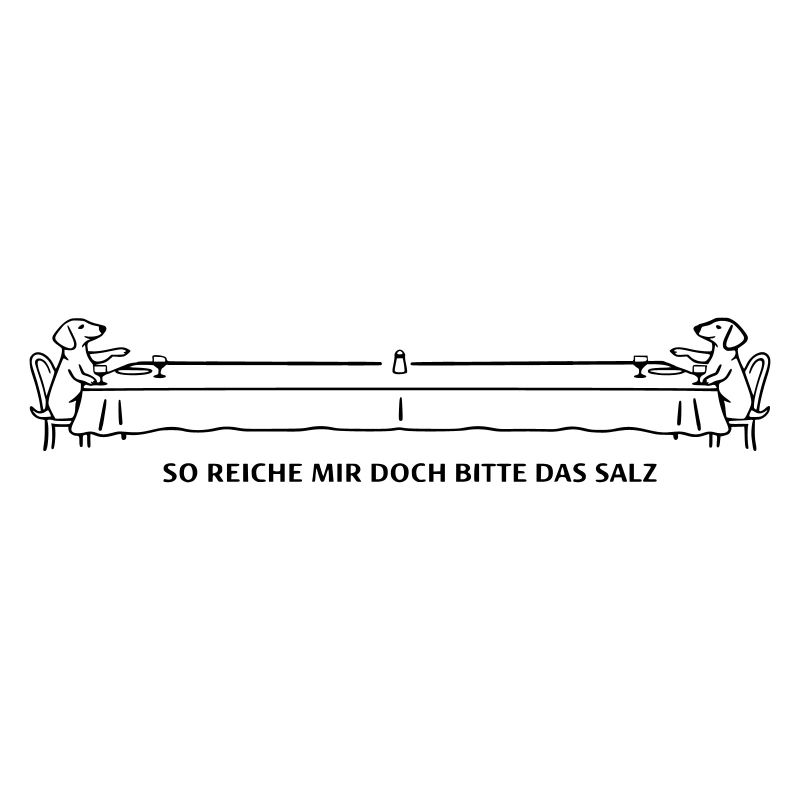 Table longue de teckel riche en sel et burlesque