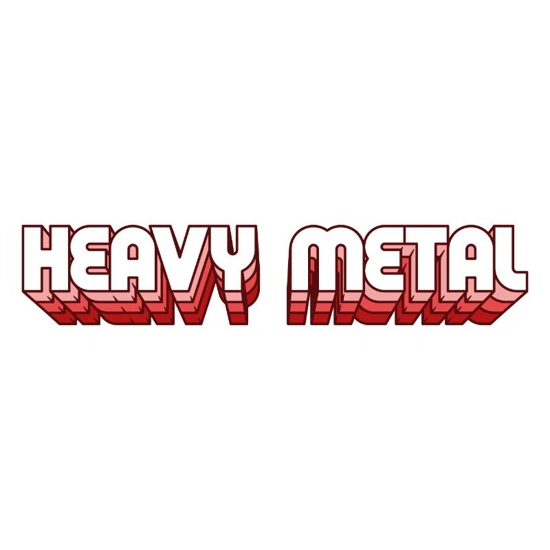Heavy Metal Style Rétro 3D Texte Logo