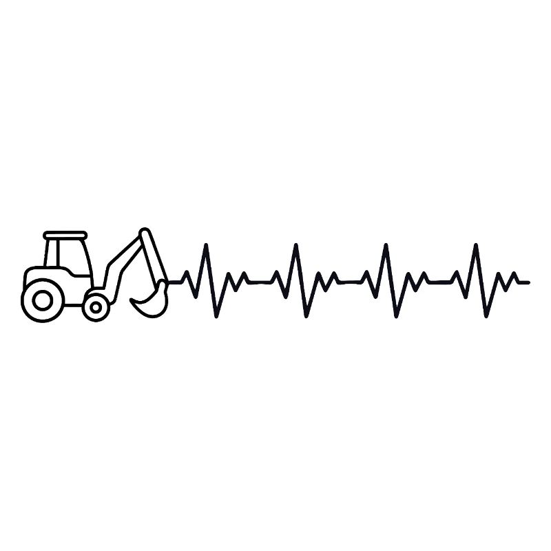 Bagger Baggern Baggerfahrer EKG Herzschlag