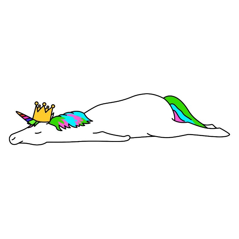 Lazy Unicorn Sleeping Funny Napping Magical Crown 