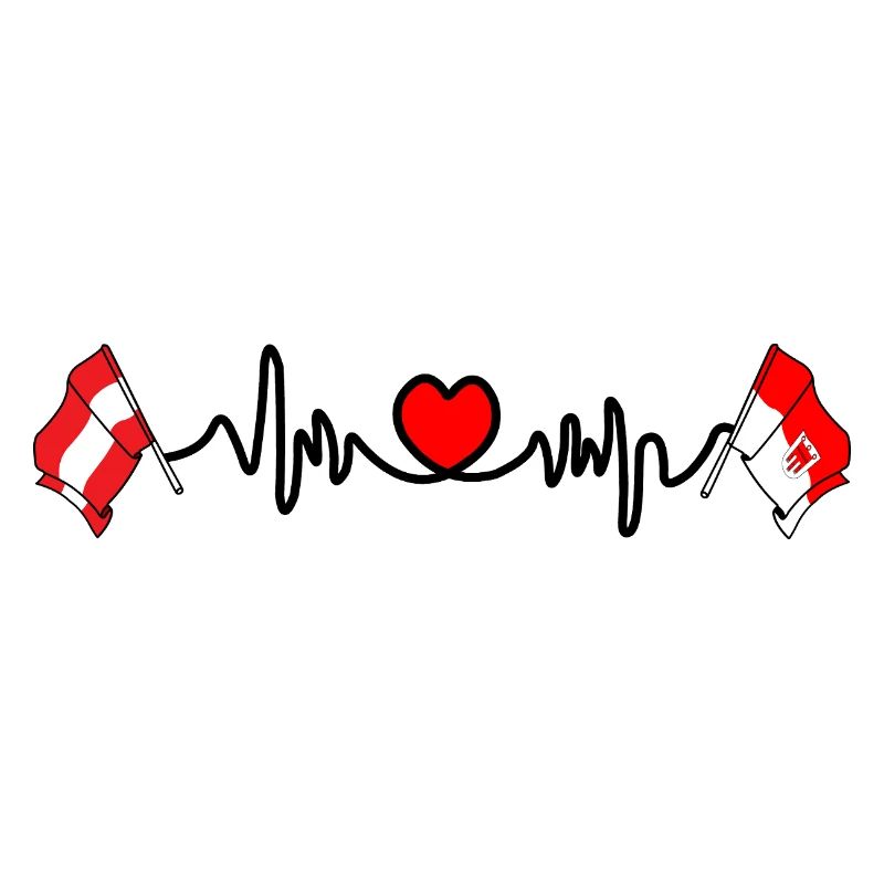 Vorarlberg Flags with Heartbeat
