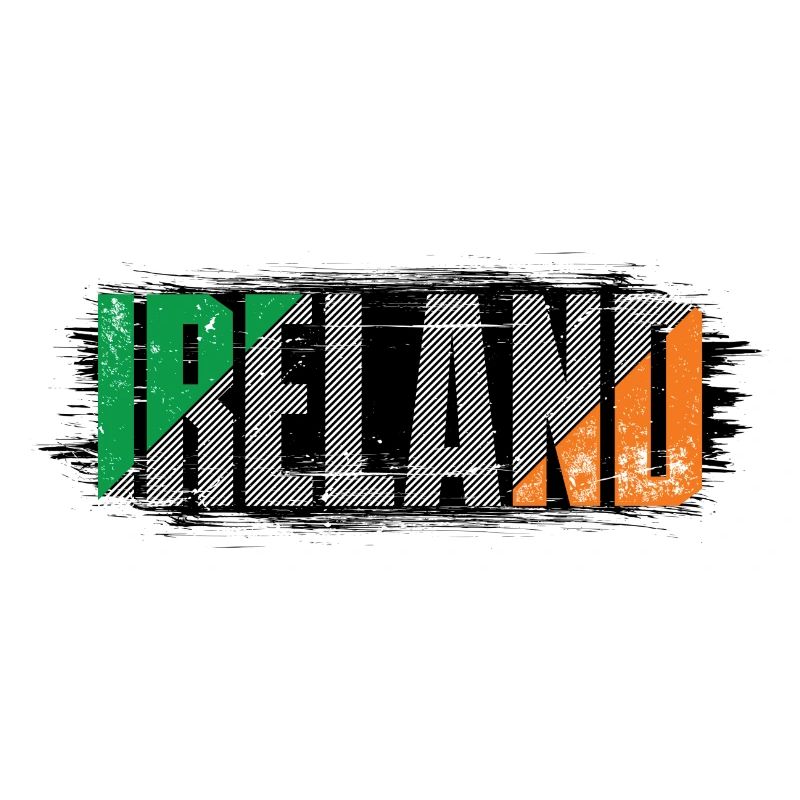 Drapeau de l’Irlande Mot-symbole rayé