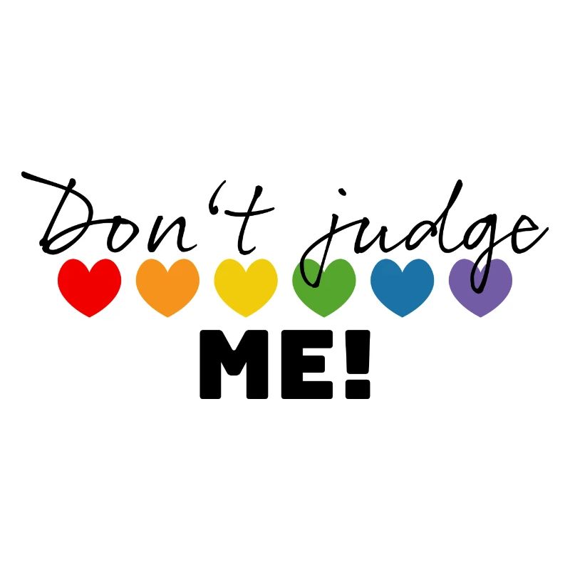 Regenbogenherzchen dont judge me schwarz