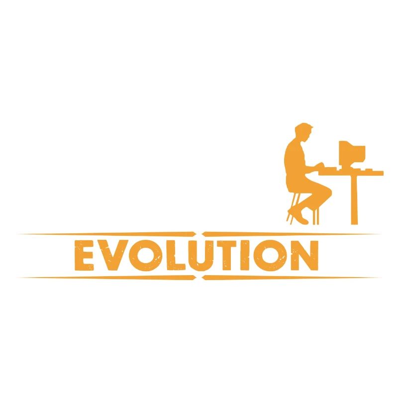 Computer Nerd Evolution - orange/weiss