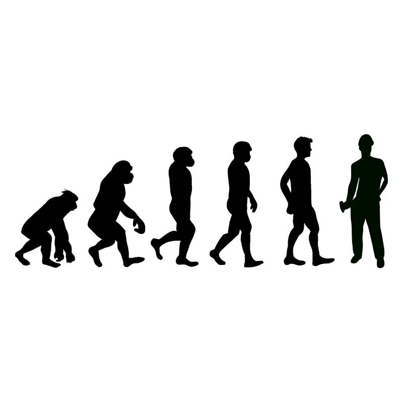 Evolution Bauarbeiter schwarz