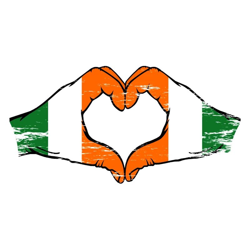 Drapeau de la Côte d’Ivoire d’Irlande Cœur utilisé