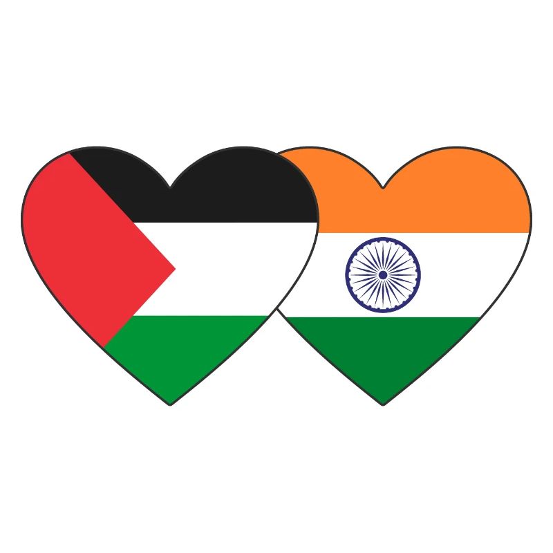 Drapeau de la Palestine et de l’Inde