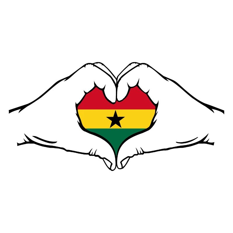 Drapeau du Ghana en forme de coeur