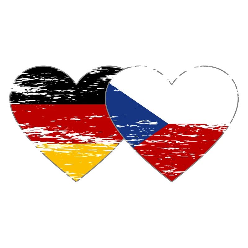 Allemagne République tchèque Drapeau coeur Drapeau utilisé